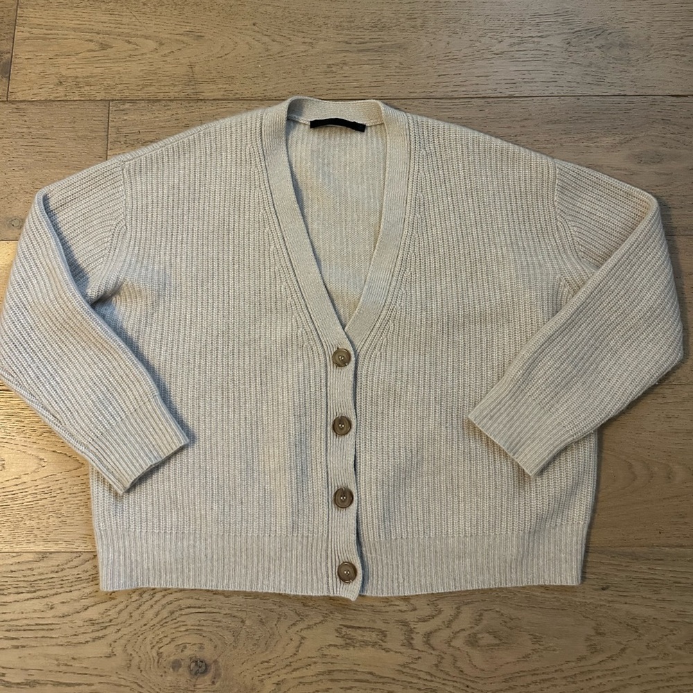 Jenni Kayne Cashmere Cocoon Cardigan For Sale! Color: Oatmeal, Size: XS!